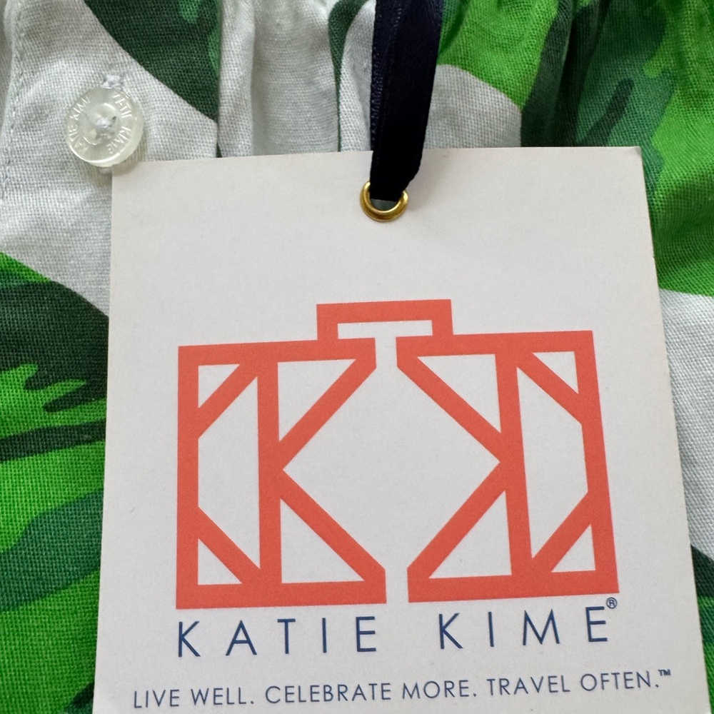 Katie Kime White Skirt with Green Leaf Print - Picture 2 of 14